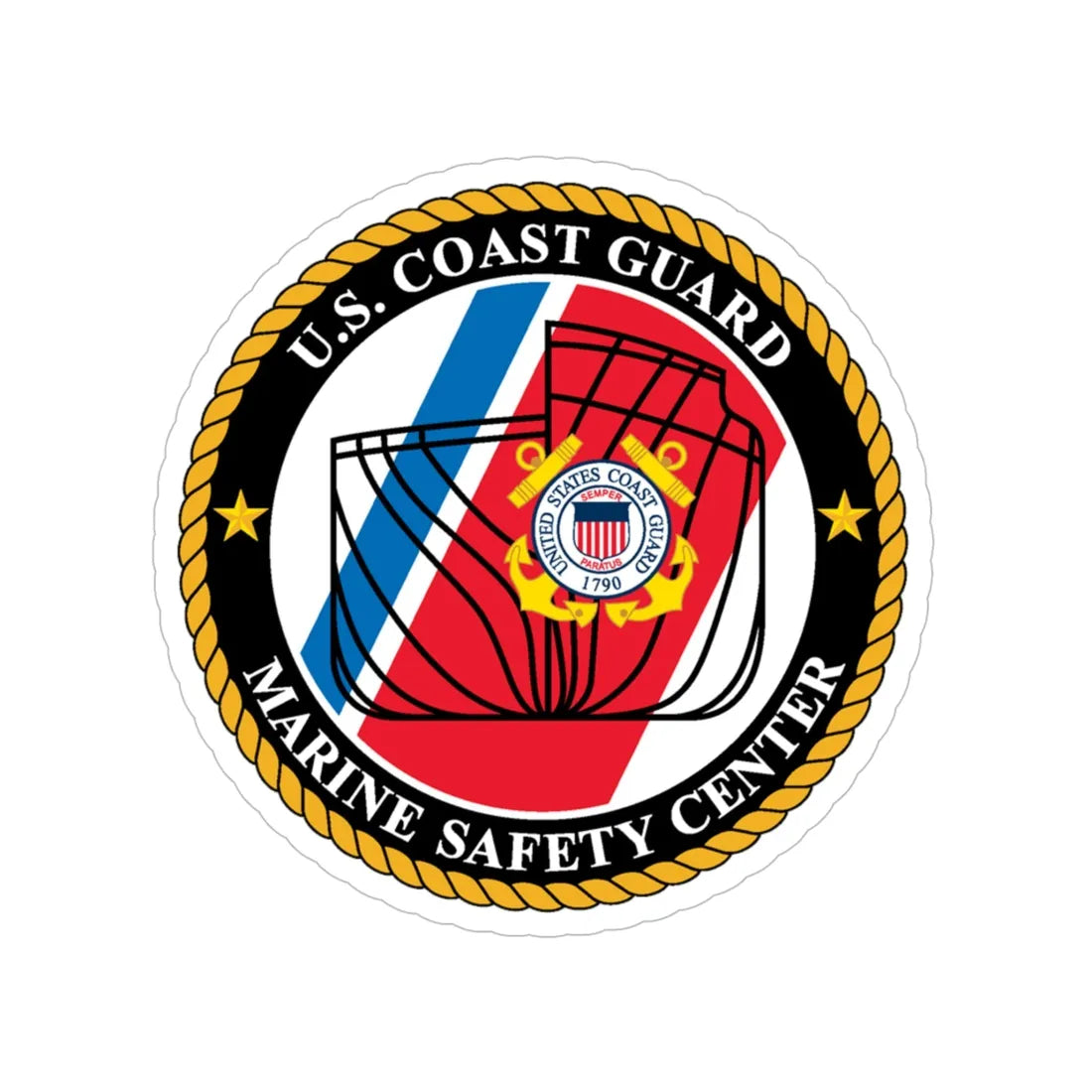 USCG MARINE SAFETY CENTER (U.S. Coast Guard) Transparent STICKER Die-Cut Vinyl Decal 5 Inch - The Sticker Space