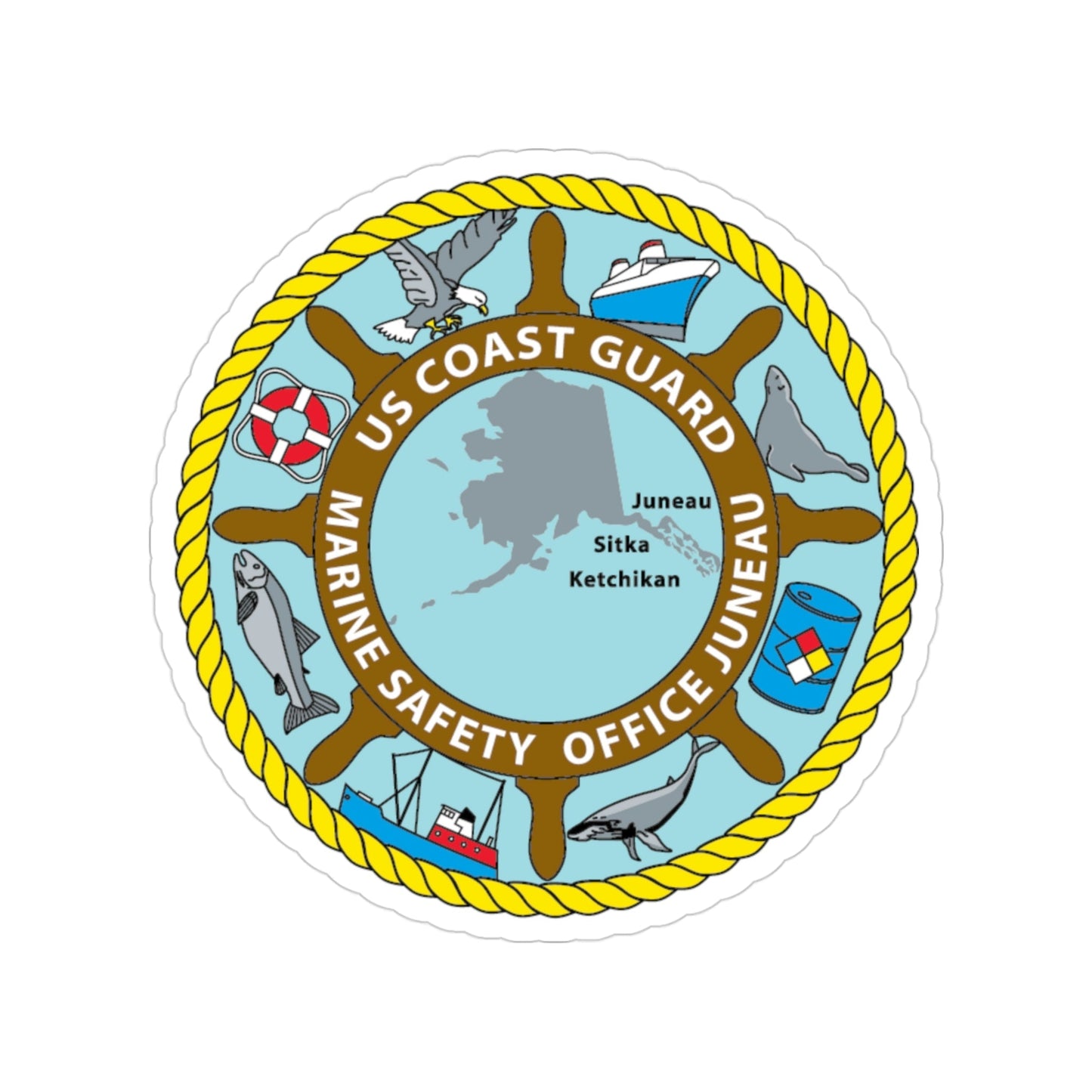 USCG Marine Safety Office Juneau (U.S. Coast Guard) Transparent STICKER Die-Cut Vinyl Decal-3 Inch-The Sticker Space