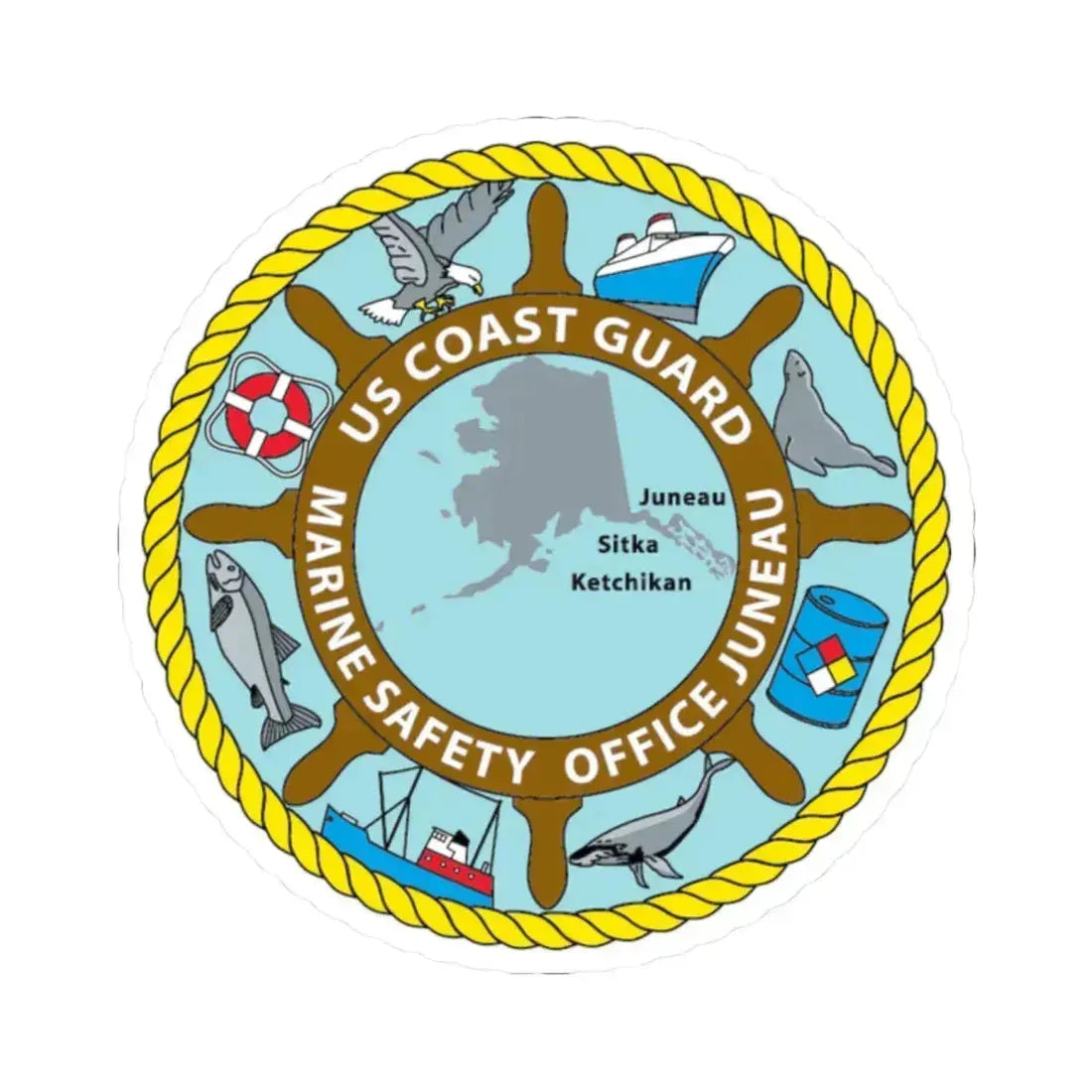 USCG Marine Safety Office Juneau (U.S. Coast Guard) STICKER Vinyl Kiss-Cut Decal 2 Inch White - The Sticker Space