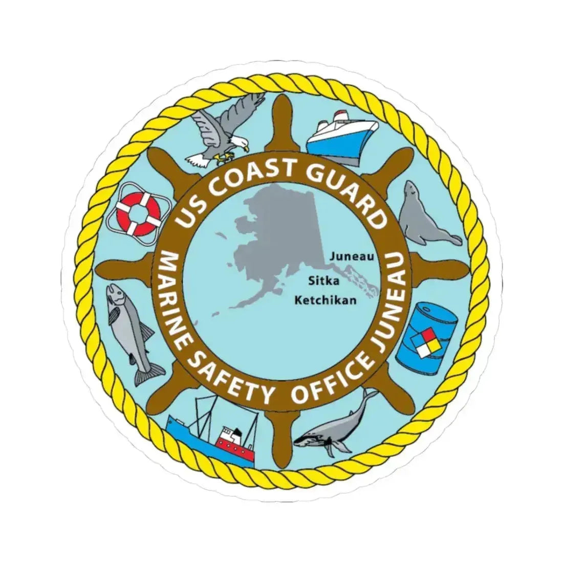 USCG Marine Safety Office Juneau (U.S. Coast Guard) STICKER Vinyl Kiss-Cut Decal 3 Inch White - The Sticker Space