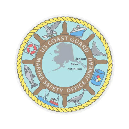 USCG Marine Safety Office Juneau (U.S. Coast Guard) STICKER Vinyl Kiss-Cut Decal 6 Inch Transparent - The Sticker Space