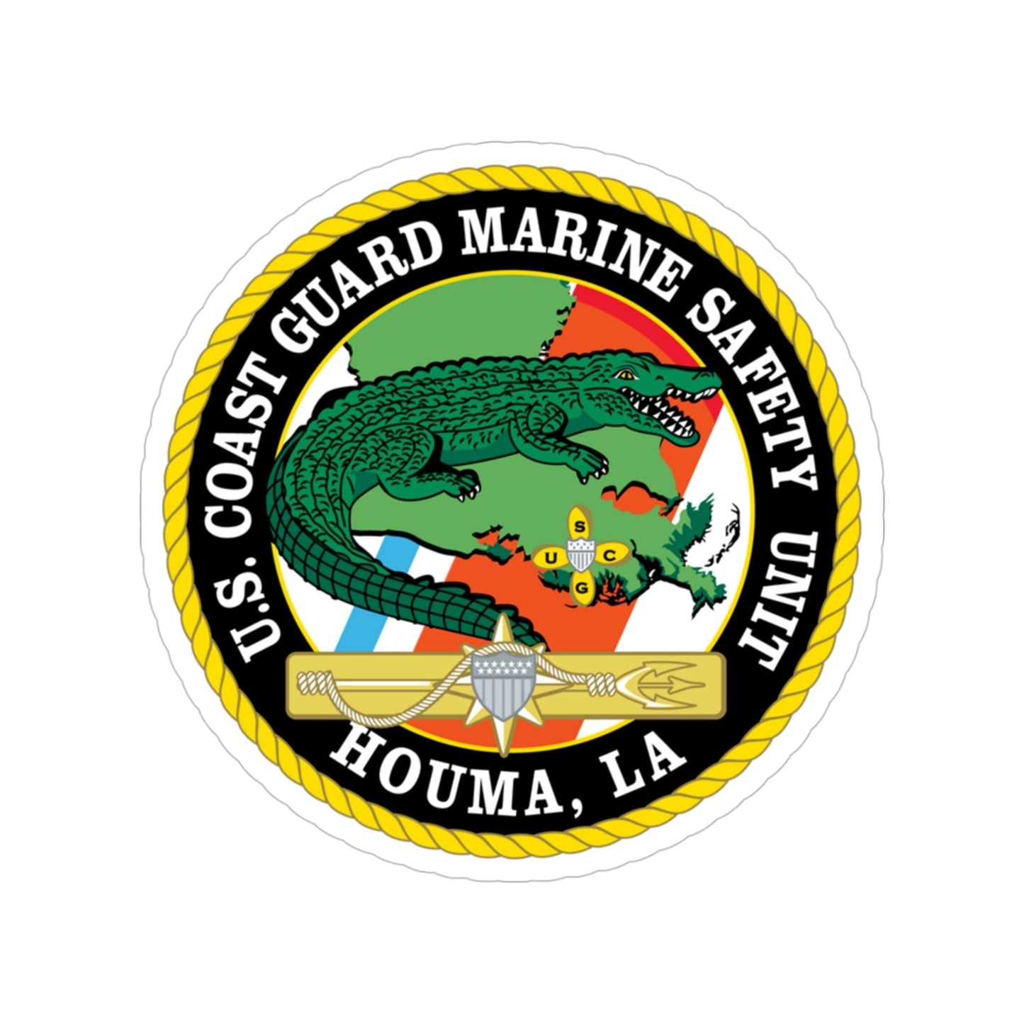 USCG Marine Safety Unit Houma LA (U.S. Coast Guard) Transparent STICKER Die-Cut Vinyl Decal-4 Inch-The Sticker Space