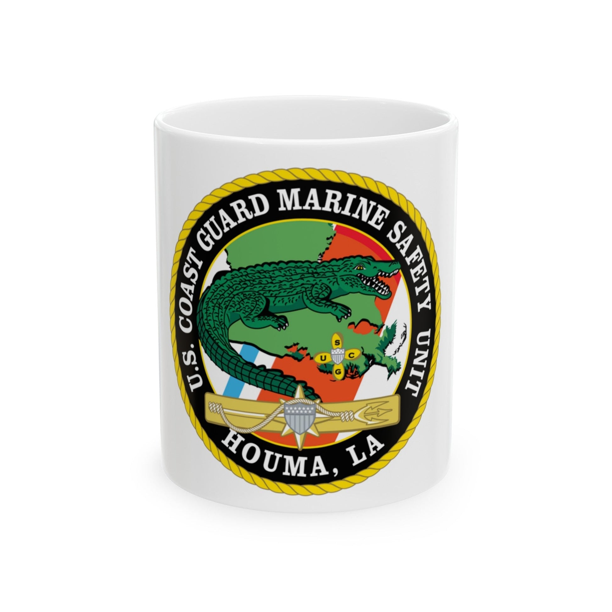 USCG Marine Safety Unit Houma LA (U.S. Coast Guard) White Coffee Mug-11oz-The Sticker Space