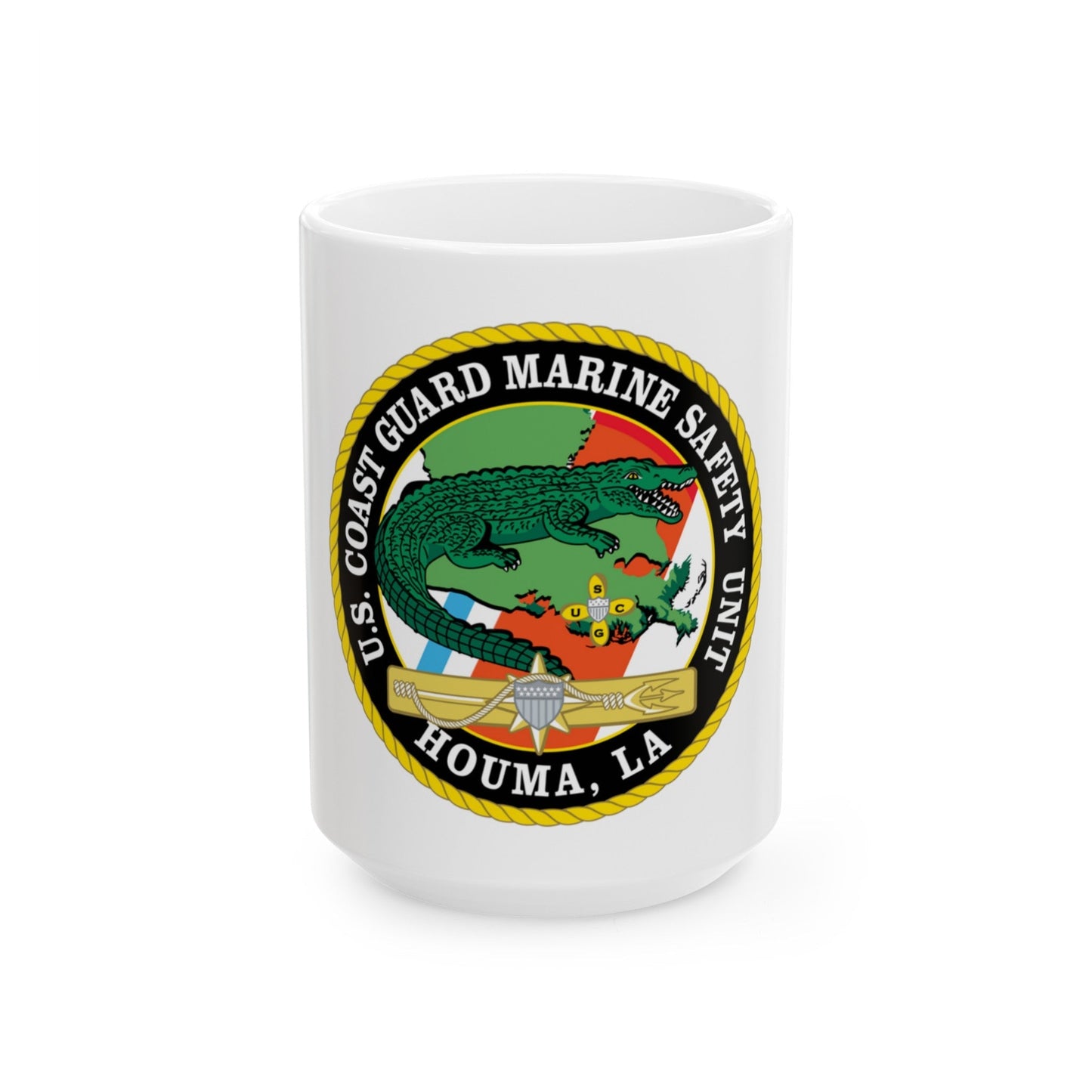 USCG Marine Safety Unit Houma LA (U.S. Coast Guard) White Coffee Mug-15oz-The Sticker Space