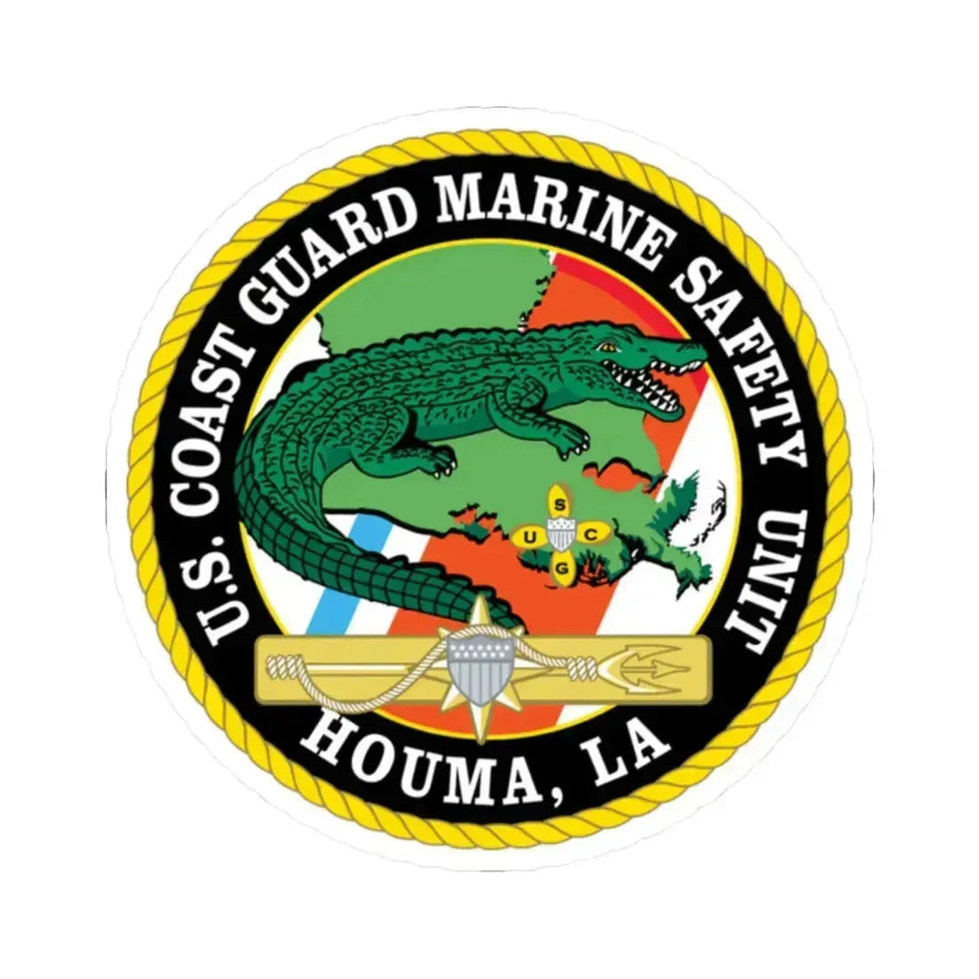 USCG Marine Safety Unit Houma LA (U.S. Coast Guard) STICKER Vinyl Kiss-Cut Decal 2 Inch White - The Sticker Space