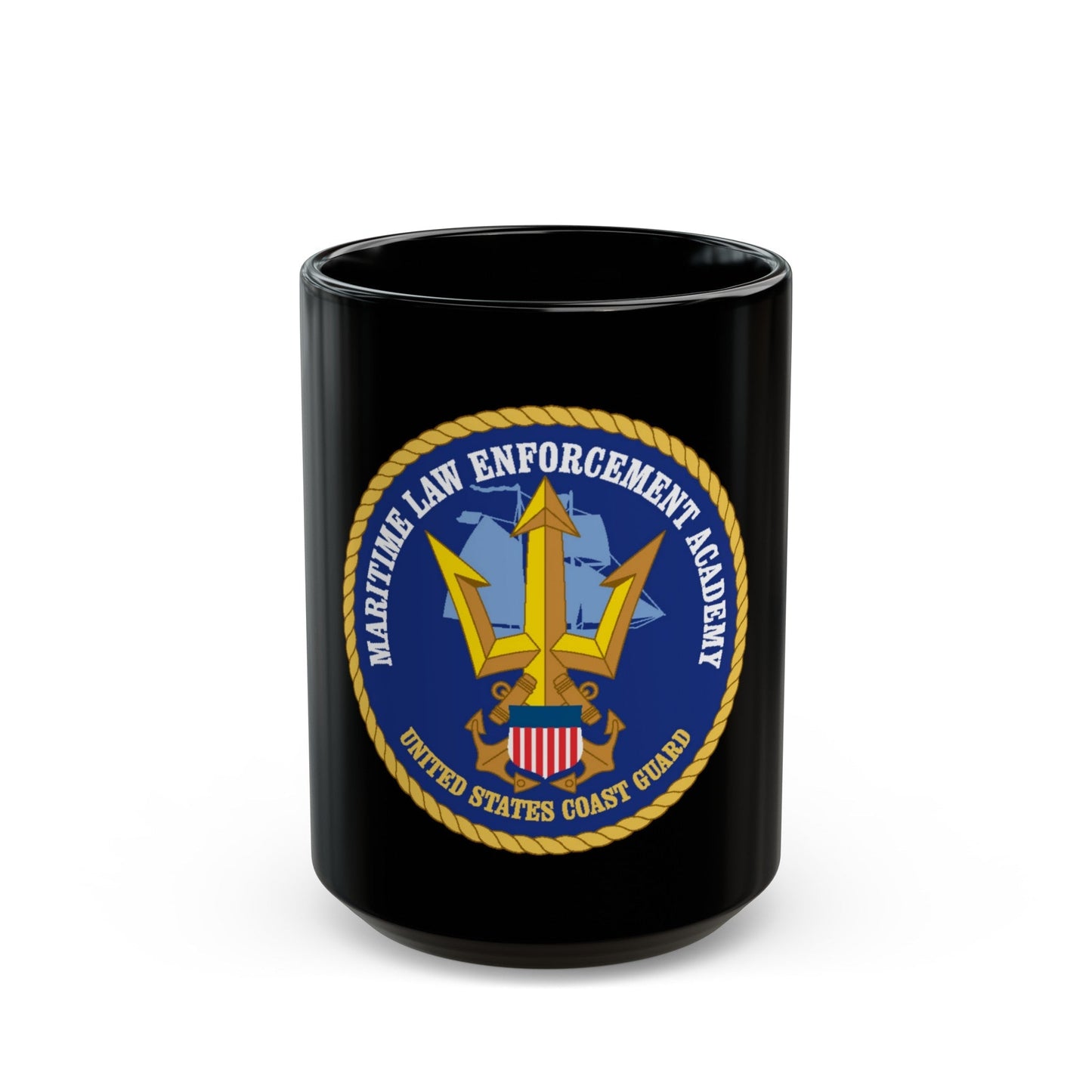 USCG Maritime Law Enforcement Academy (U.S. Coast Guard) Black Coffee Mug-15oz-The Sticker Space