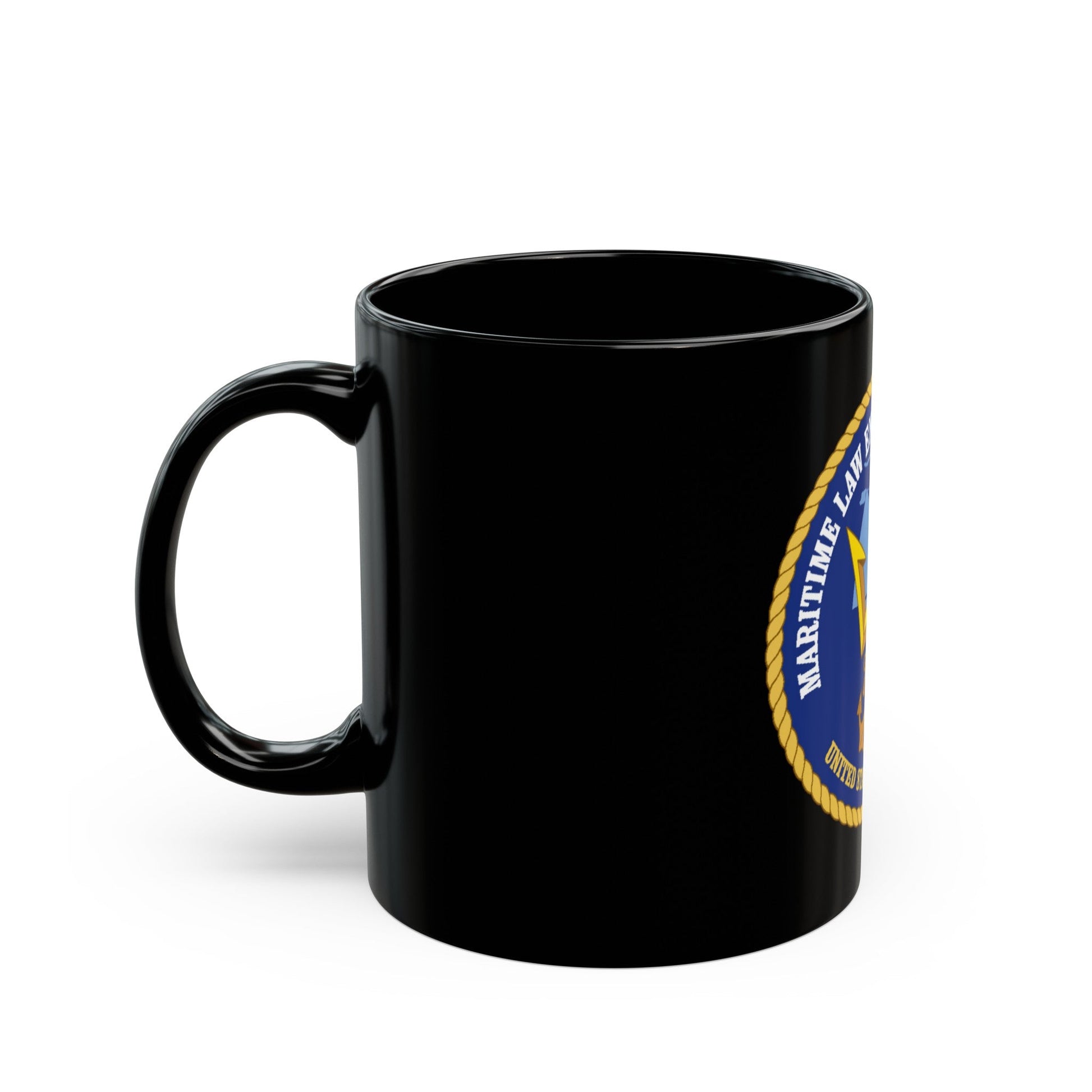 USCG Maritime Law Enforcement Academy (U.S. Coast Guard) Black Coffee Mug-The Sticker Space