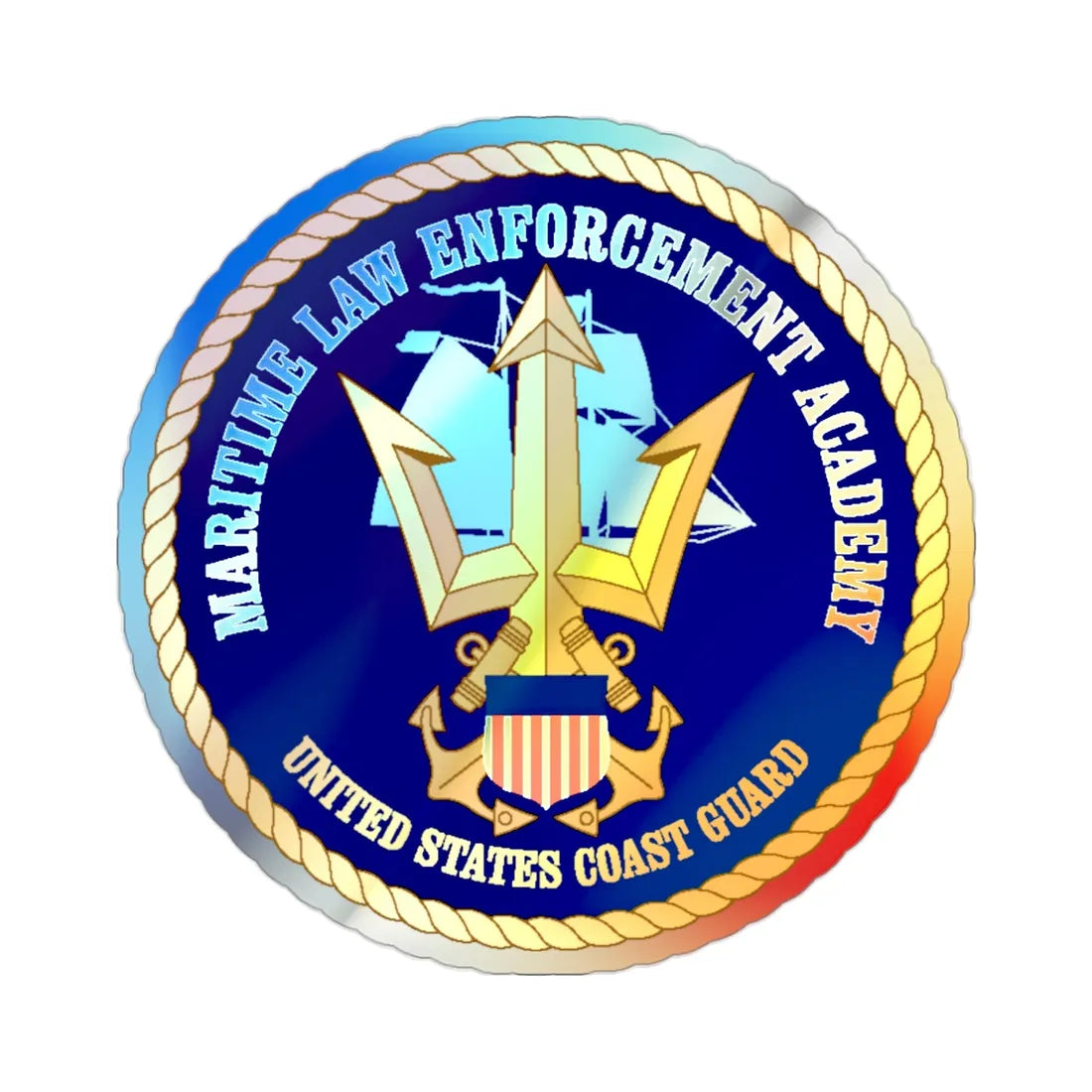 USCG Maritime Law Enforcement Academy (U.S. Coast Guard) Holographic STICKER Die-Cut Vinyl Decal 2 Inch - The Sticker Space
