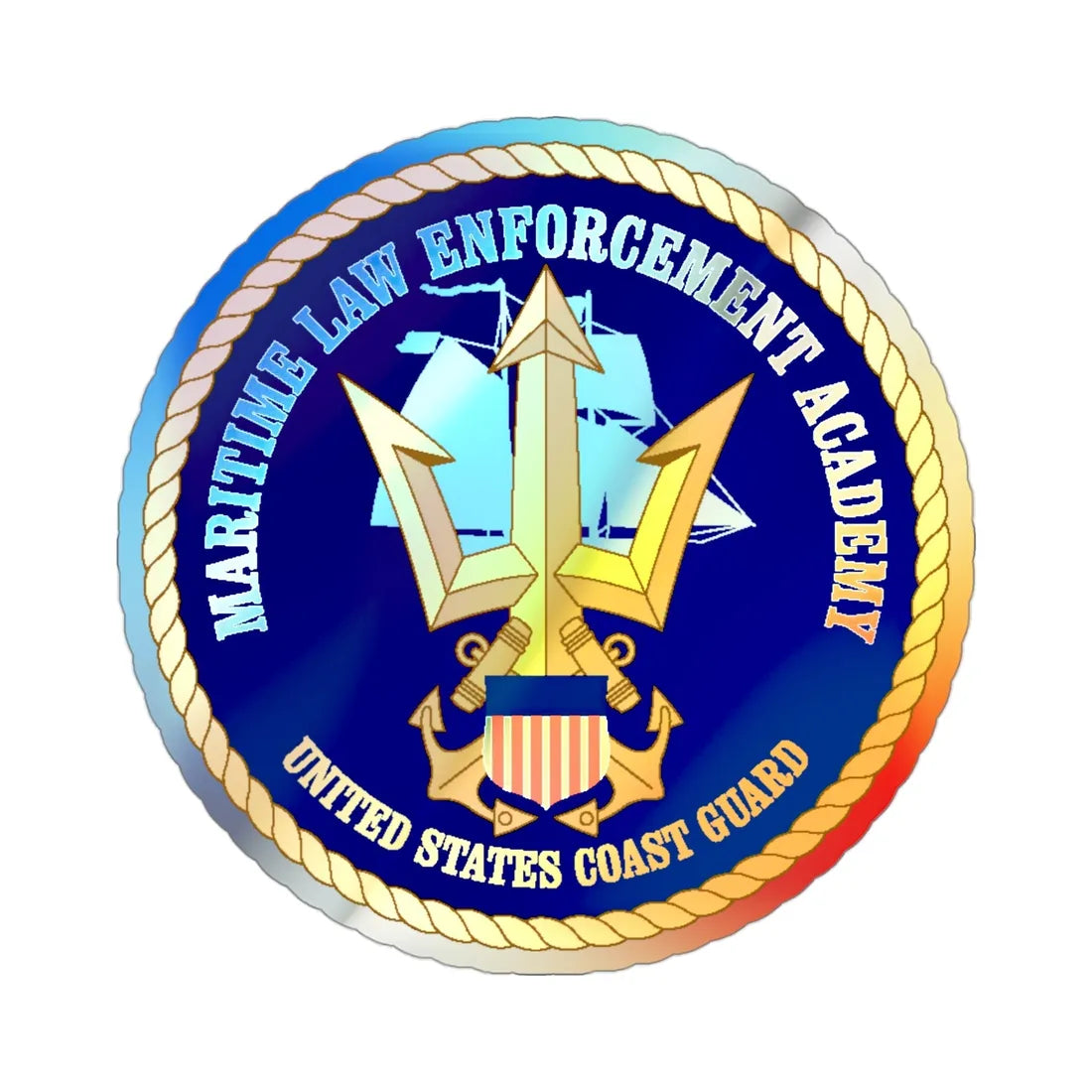 USCG Maritime Law Enforcement Academy (U.S. Coast Guard) Holographic STICKER Die-Cut Vinyl Decal 3 Inch - The Sticker Space