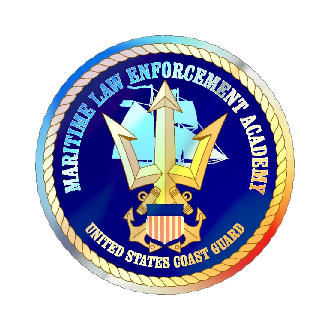 USCG Maritime Law Enforcement Academy (U.S. Coast Guard) Holographic STICKER Die-Cut Vinyl Decal 5 Inch - The Sticker Space