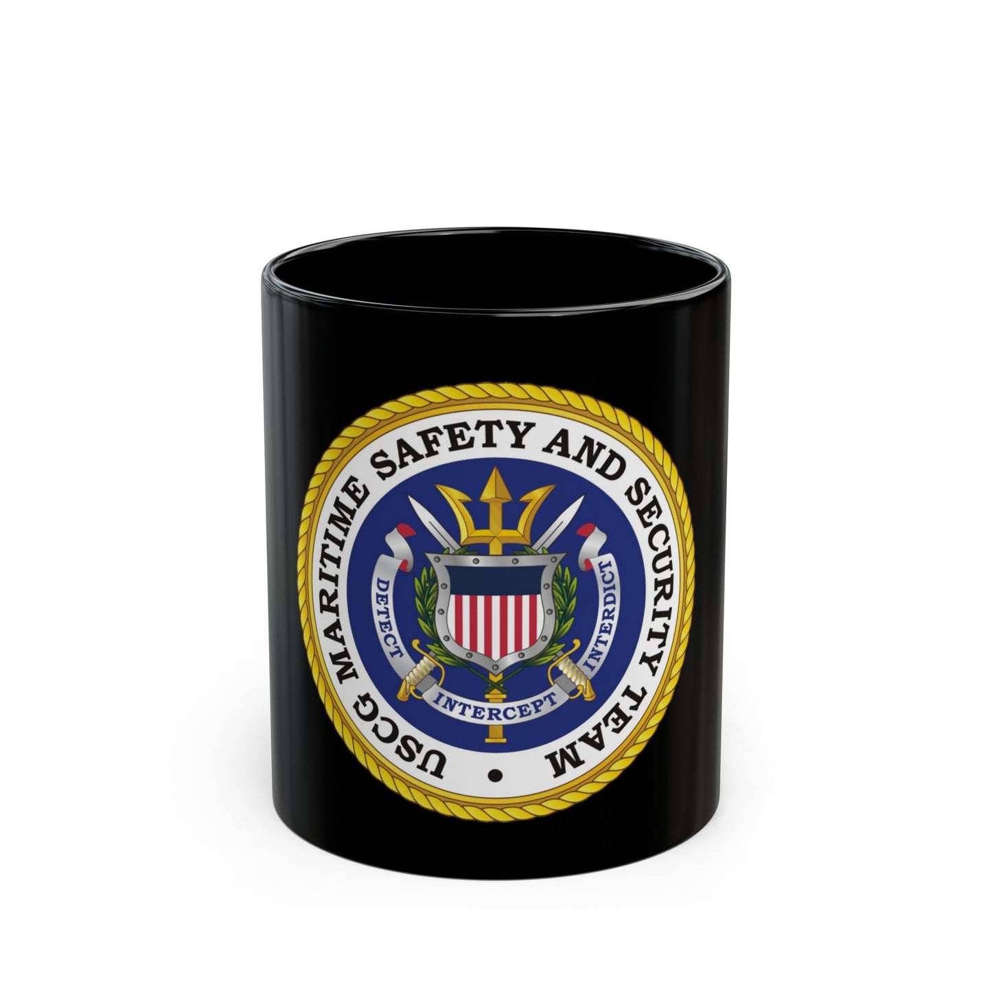 USCG Maritime Safety And Security Team (U.S. Coast Guard) Black Coffee Mug-11oz-The Sticker Space