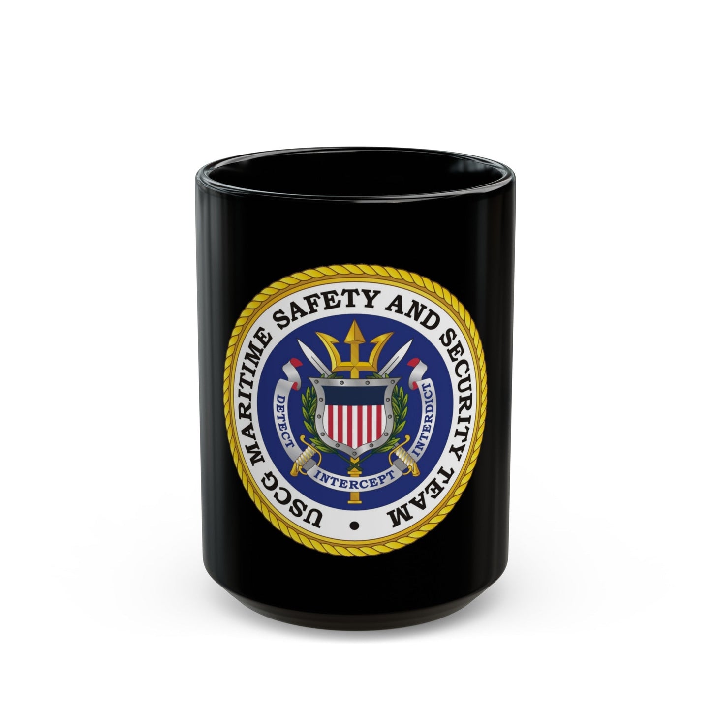 USCG Maritime Safety And Security Team (U.S. Coast Guard) Black Coffee Mug-15oz-The Sticker Space