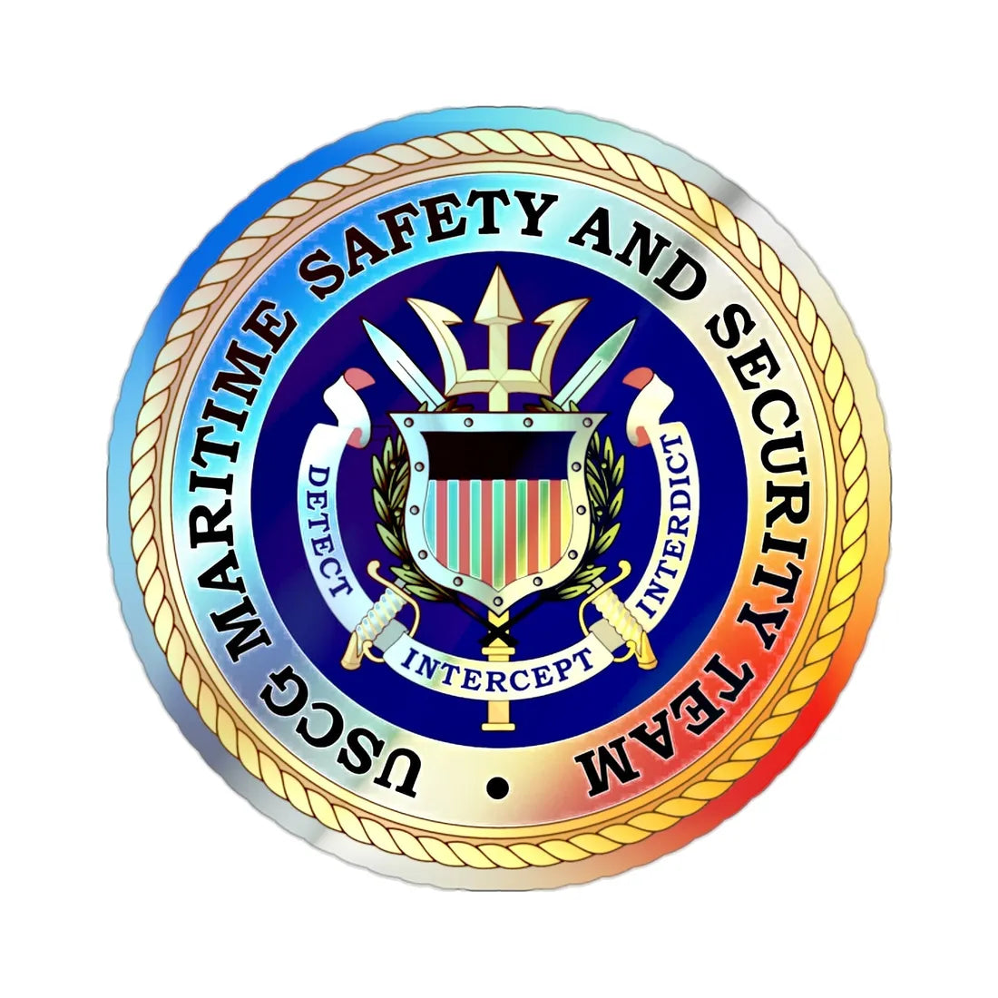 USCG Maritime Safety And Security Team (U.S. Coast Guard) Holographic STICKER Die-Cut Vinyl Decal 2 Inch Holographic - The Sticker Space