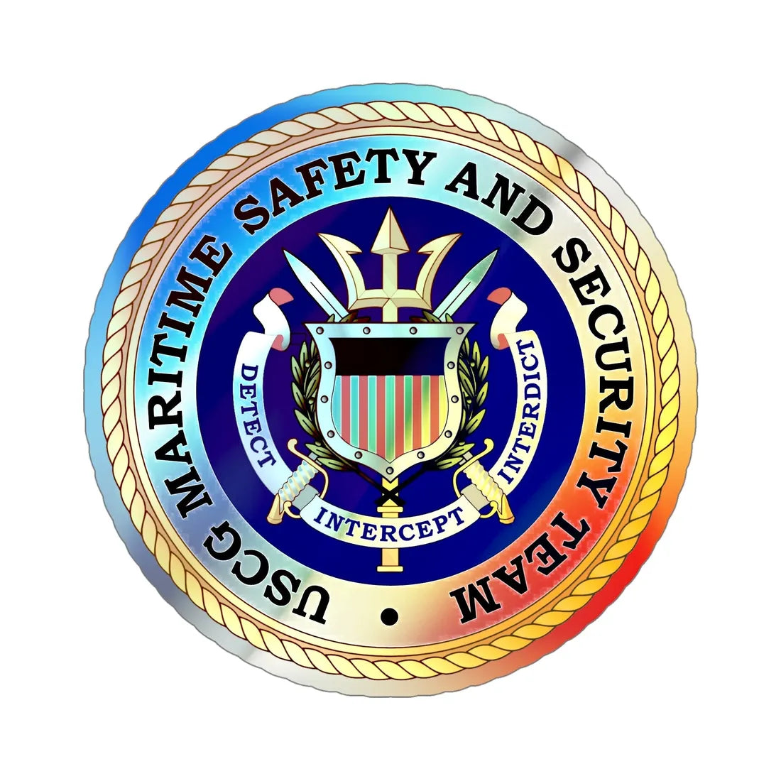USCG Maritime Safety And Security Team (U.S. Coast Guard) Holographic STICKER Die-Cut Vinyl Decal 5 Inch Holographic - The Sticker Space