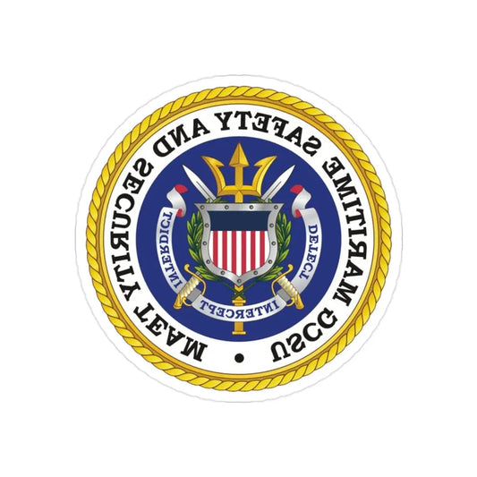 USCG Maritime Safety And Security Team (U.S. Coast Guard) REVERSE PRINT Transparent Die-Cut STICKER 2 Inch Die-Cut Transparent - The Sticker Space