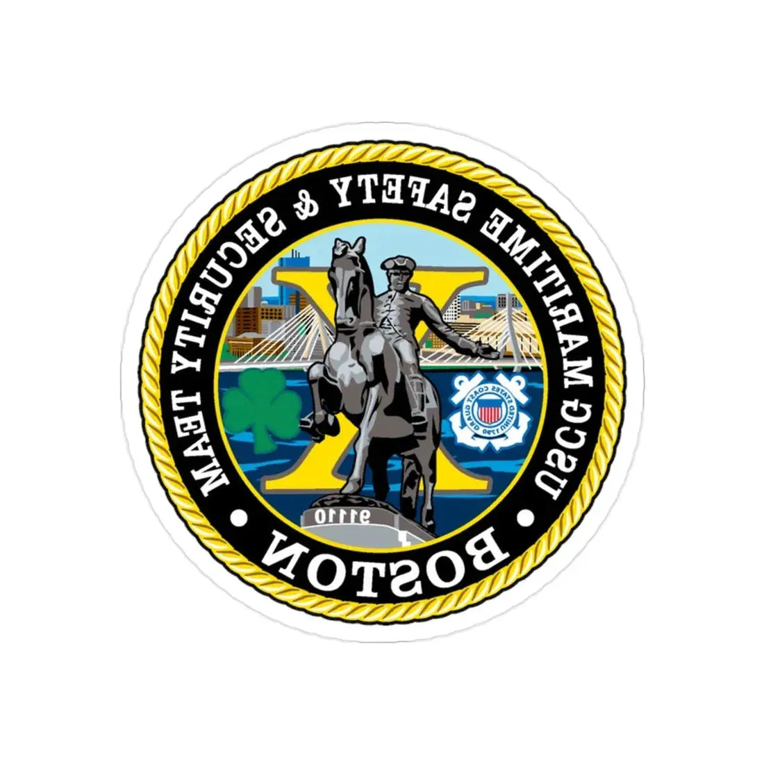 USCG Maritime Safety & Sec Team MSST Boston (U.S. Coast Guard) REVERSE PRINT Transparent Die-Cut STICKER 2 Inch Die-Cut Transparent - The Sticker Space