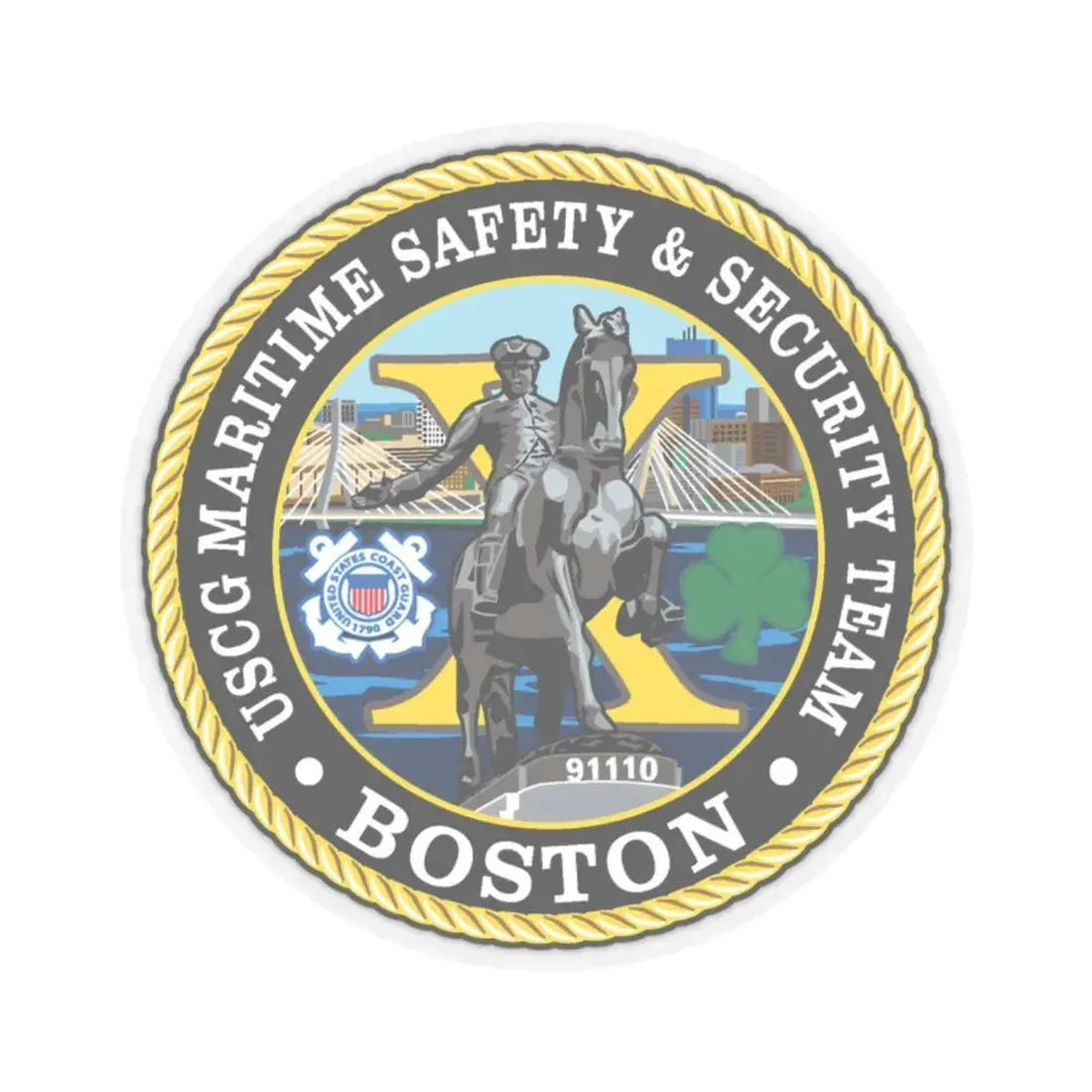 USCG Maritime Safety & Sec Team MSST Boston (U.S. Coast Guard) STICKER Vinyl Kiss-Cut Decal 2 Inch Transparent - The Sticker Space