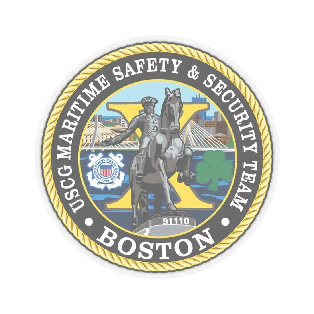 USCG Maritime Safety & Sec Team MSST Boston (U.S. Coast Guard) STICKER Vinyl Kiss-Cut Decal 3 Inch Transparent - The Sticker Space