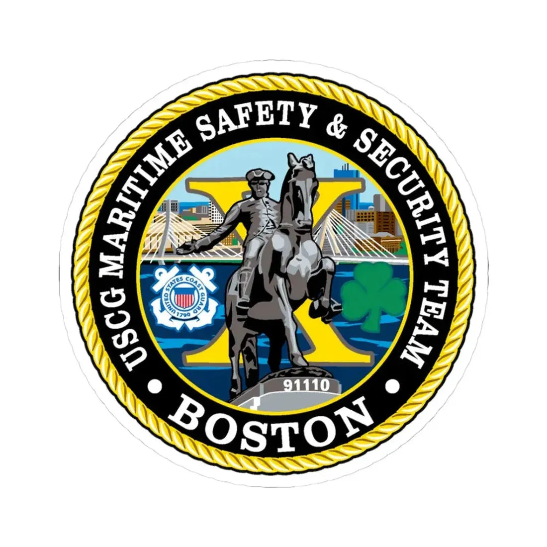 USCG Maritime Safety & Sec Team MSST Boston (U.S. Coast Guard) STICKER Vinyl Kiss-Cut Decal 3 Inch White - The Sticker Space