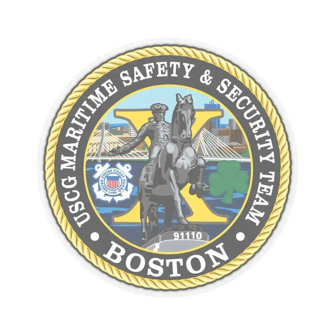 USCG Maritime Safety & Sec Team MSST Boston (U.S. Coast Guard) STICKER Vinyl Kiss-Cut Decal 4 Inch Transparent - The Sticker Space
