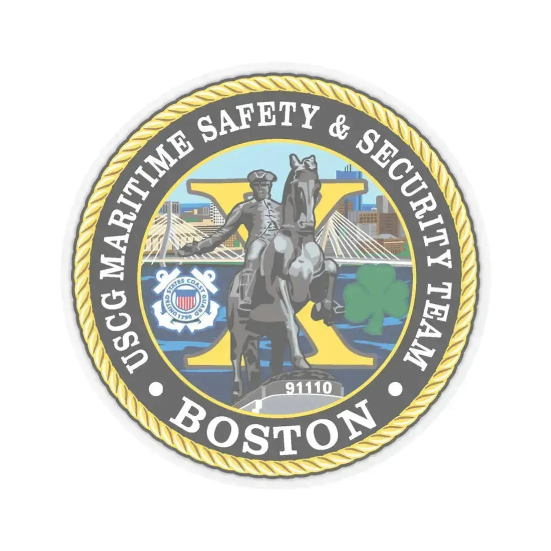 USCG Maritime Safety & Sec Team MSST Boston (U.S. Coast Guard) STICKER Vinyl Kiss-Cut Decal 4 Inch Transparent - The Sticker Space