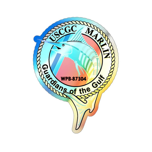USCG Marlin WPB 87304 (U.S. Coast Guard) Holographic STICKER Die-Cut Vinyl Decal 6 Inch Holographic - The Sticker Space