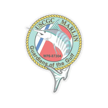 USCG Marlin WPB 87304 (U.S. Coast Guard) STICKER Vinyl Kiss-Cut Decal 4 Inch Transparent - The Sticker Space