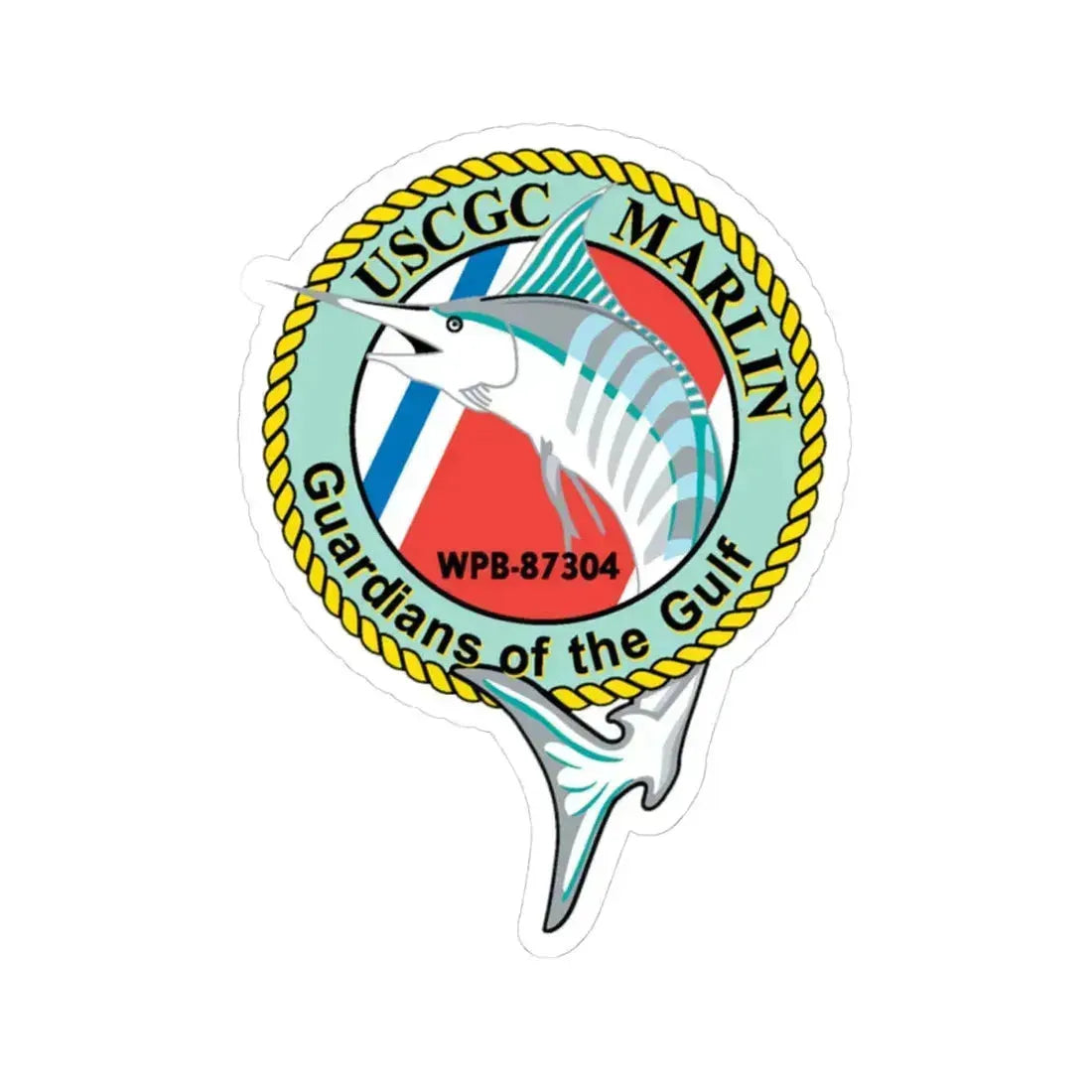 USCG Marlin WPB 87304 (U.S. Coast Guard) STICKER Vinyl Kiss-Cut Decal 4 Inch White - The Sticker Space
