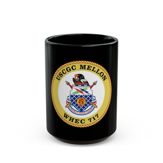 USCG Mellon WHEC 717 Gold Anniversary (U.S. Coast Guard) Black Coffee Mug-15oz-The Sticker Space