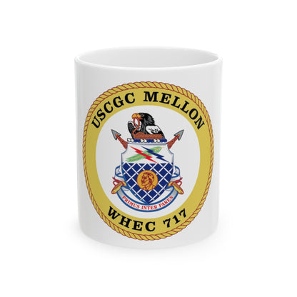 USCG Mellon WHEC 717 Gold Anniversary (U.S. Coast Guard) White Coffee Mug-11oz-The Sticker Space