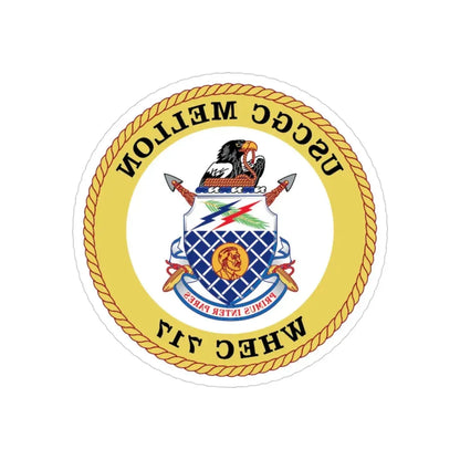 USCG Mellon WHEC 717 Gold Anniversary (U.S. Coast Guard) REVERSE PRINT Transparent Die-Cut STICKER 3 Inch Die-Cut Transparent - The Sticker Space