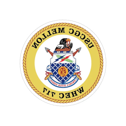 USCG Mellon WHEC 717 Gold Anniversary (U.S. Coast Guard) REVERSE PRINT Transparent Die-Cut STICKER 6 Inch Die-Cut Transparent - The Sticker Space