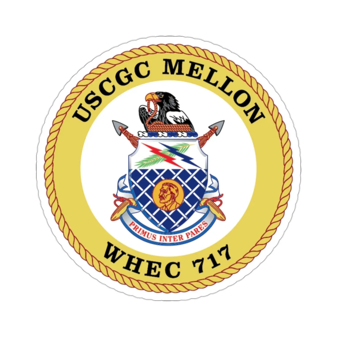 USCG Mellon WHEC 717 Gold Anniversary (U.S. Coast Guard) STICKER Vinyl Die-Cut Decal 2 Inch - The Sticker Space