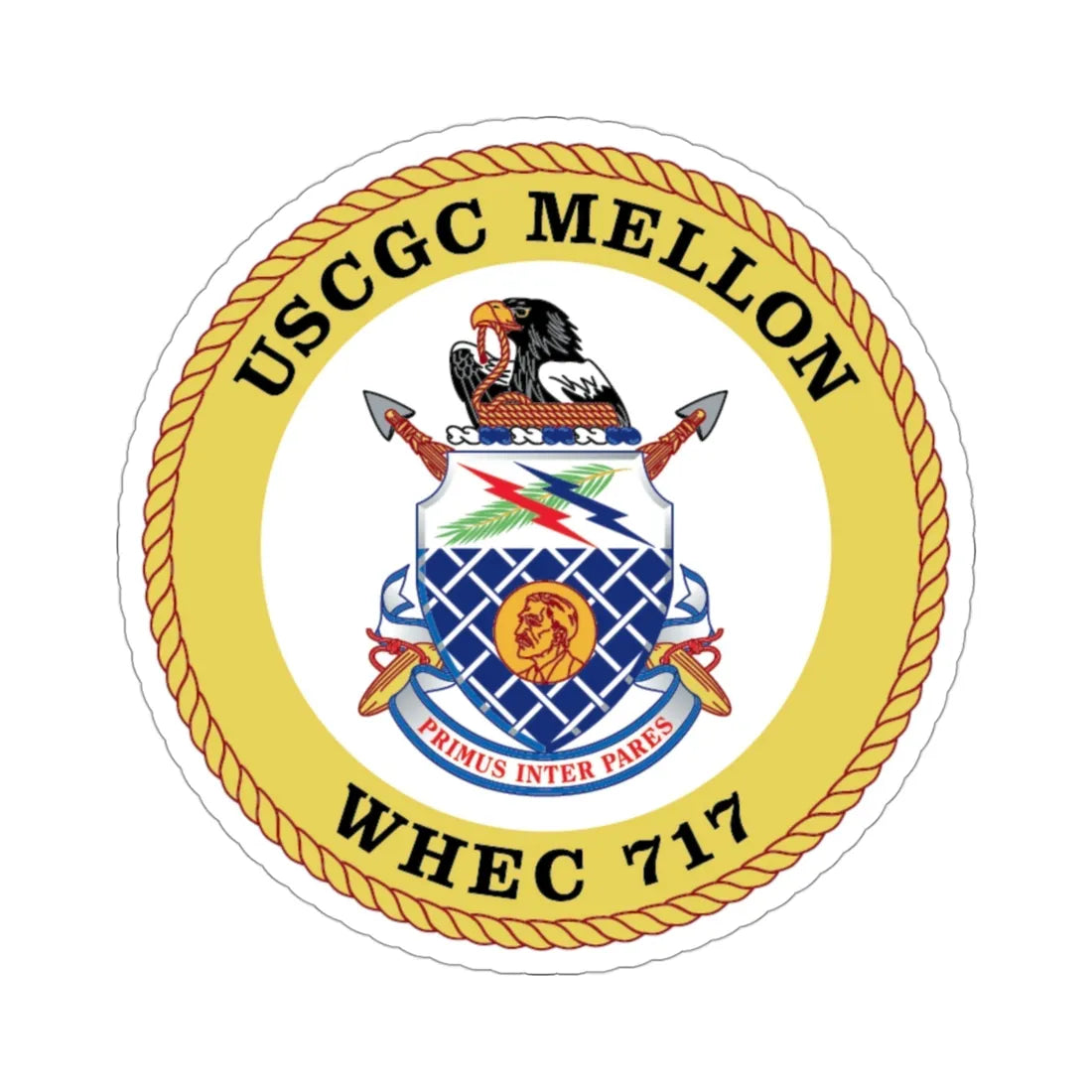 USCG Mellon WHEC 717 Gold Anniversary (U.S. Coast Guard) STICKER Vinyl Die-Cut Decal 3 Inch - The Sticker Space