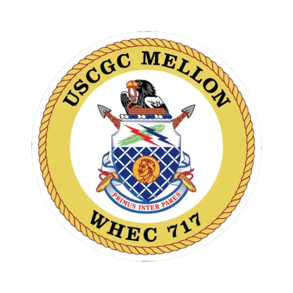 USCG Mellon WHEC 717 Gold Anniversary (U.S. Coast Guard) STICKER Vinyl Kiss-Cut Decal 2 Inch White - The Sticker Space