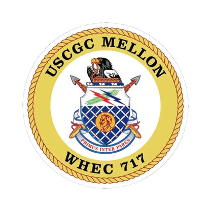 USCG Mellon WHEC 717 Gold Anniversary (U.S. Coast Guard) STICKER Vinyl Kiss-Cut Decal 4 Inch White - The Sticker Space