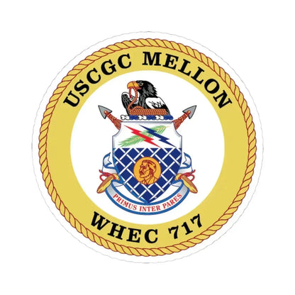 USCG Mellon WHEC 717 Gold Anniversary (U.S. Coast Guard) STICKER Vinyl Kiss-Cut Decal 6 Inch White - The Sticker Space