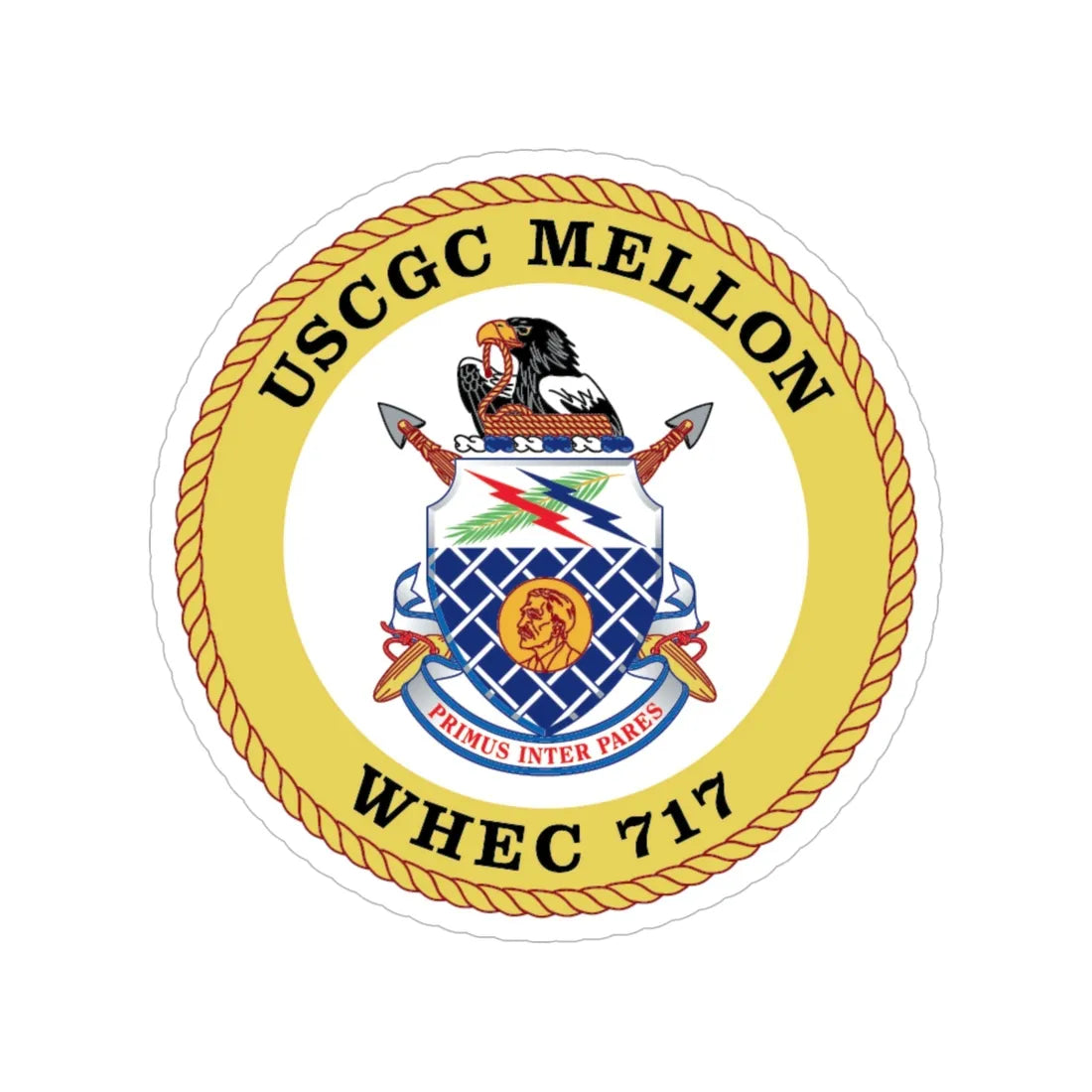 USCG Mellon WHEC 717 Gold Anniversary (U.S. Coast Guard) Transparent STICKER Die-Cut Vinyl Decal 6 Inch - The Sticker Space