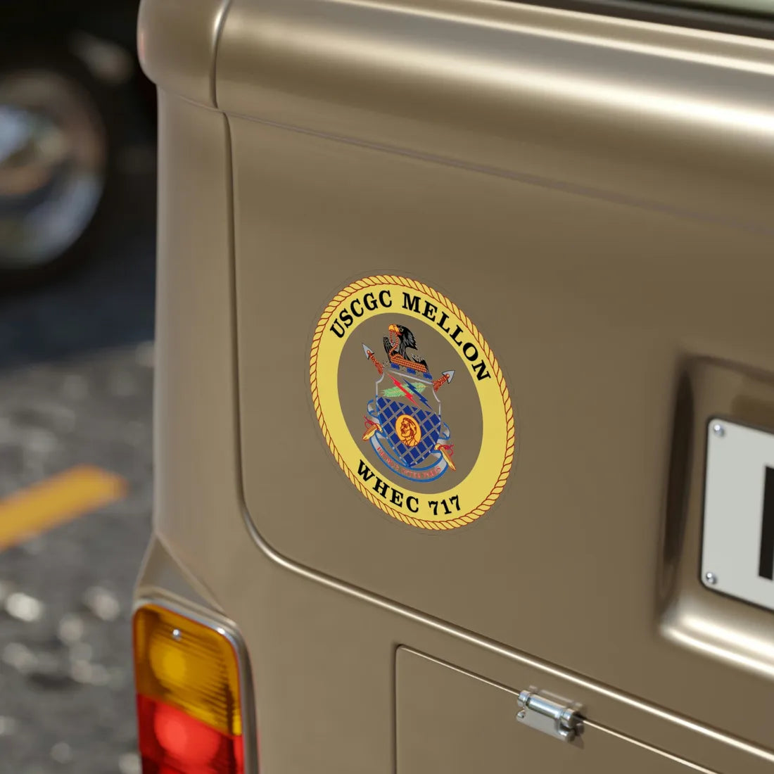 USCG Mellon WHEC 717 Gold Anniversary (U.S. Coast Guard) Transparent STICKER Die-Cut Vinyl Decal - The Sticker Space