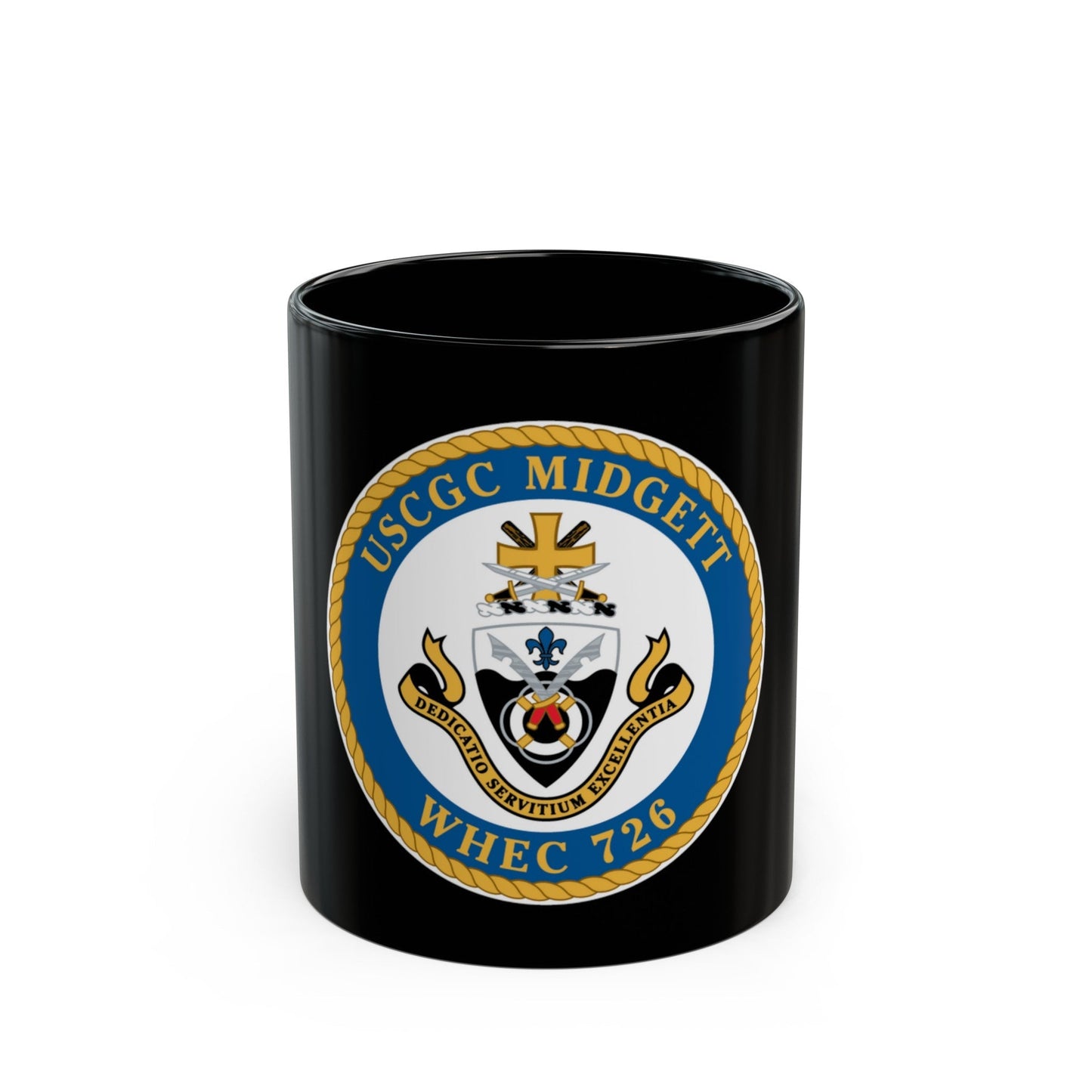 USCG Midgett WHEC 726 (U.S. Coast Guard) Black Coffee Mug-11oz-The Sticker Space