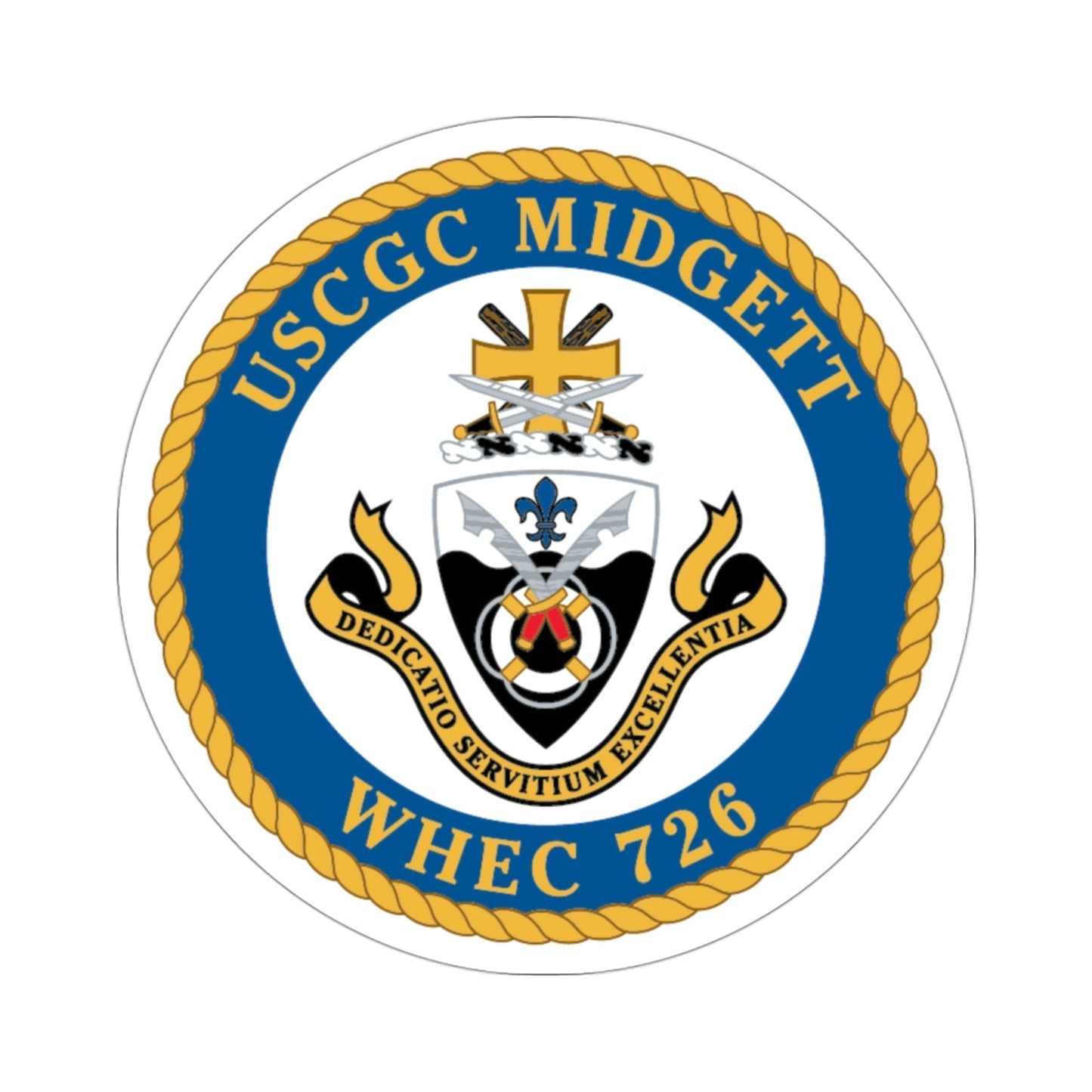 USCG Midgett WHEC 726 (U.S. Coast Guard) STICKER Vinyl Die-Cut Decal-3 Inch-The Sticker Space