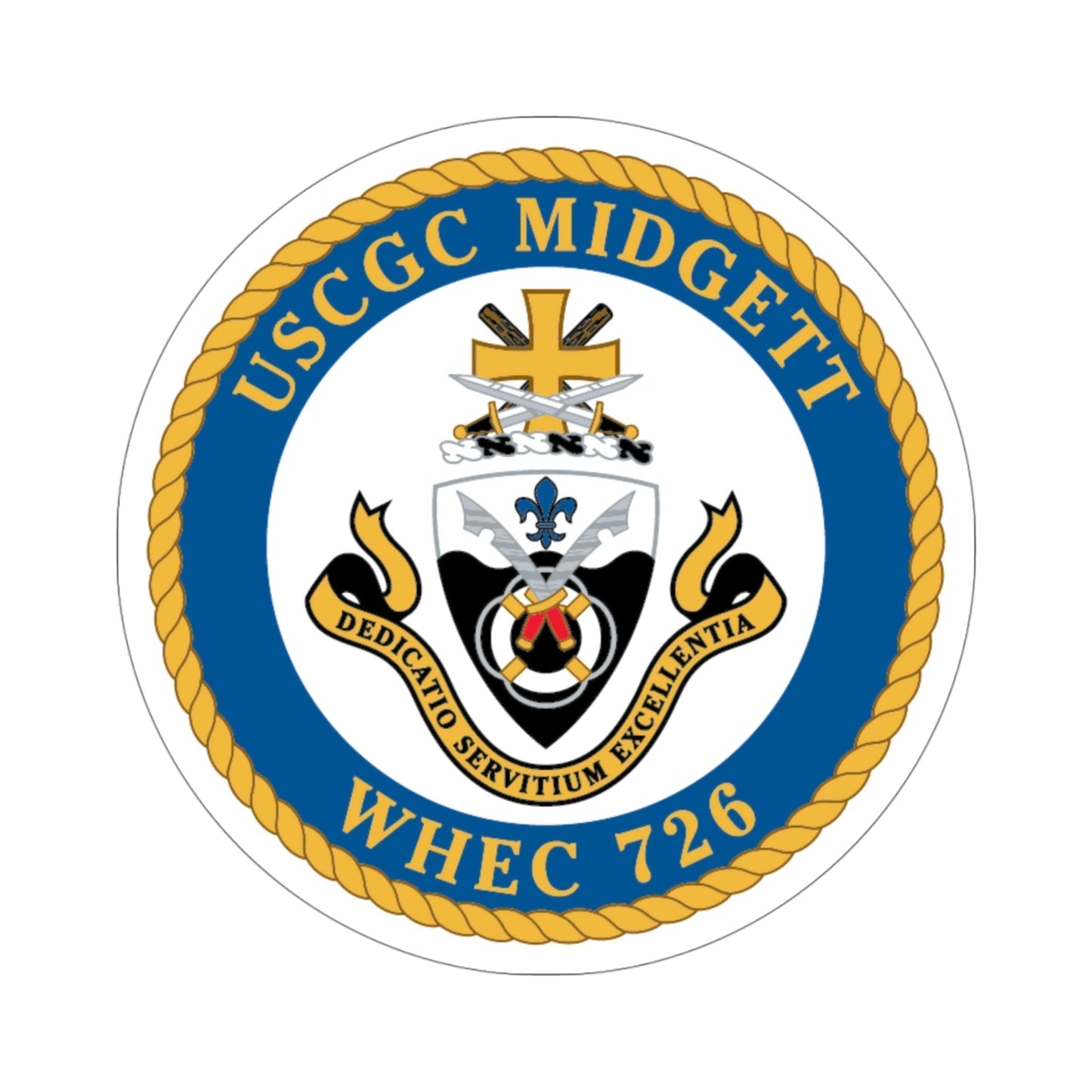 USCG Midgett WHEC 726 (U.S. Coast Guard) STICKER Vinyl Die-Cut Decal-4 Inch-The Sticker Space