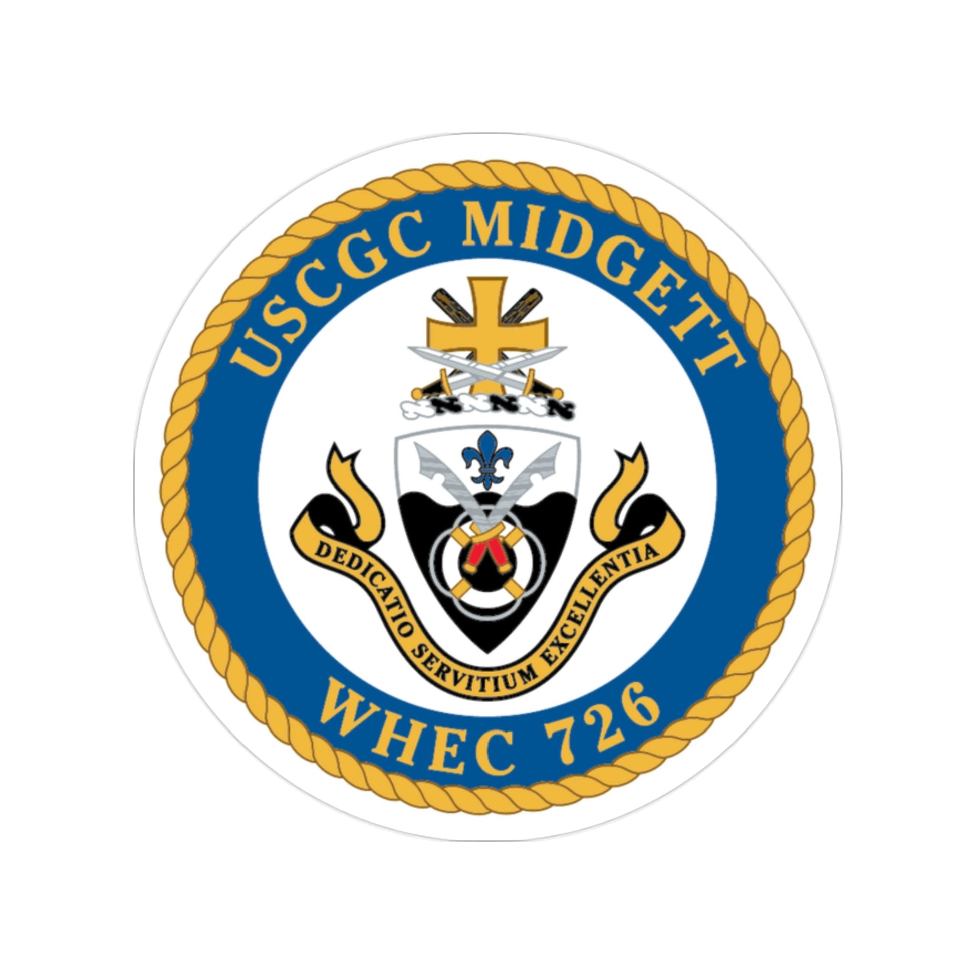 USCG Midgett WHEC 726 (U.S. Coast Guard) Transparent STICKER Die-Cut Vinyl Decal-2 Inch-The Sticker Space