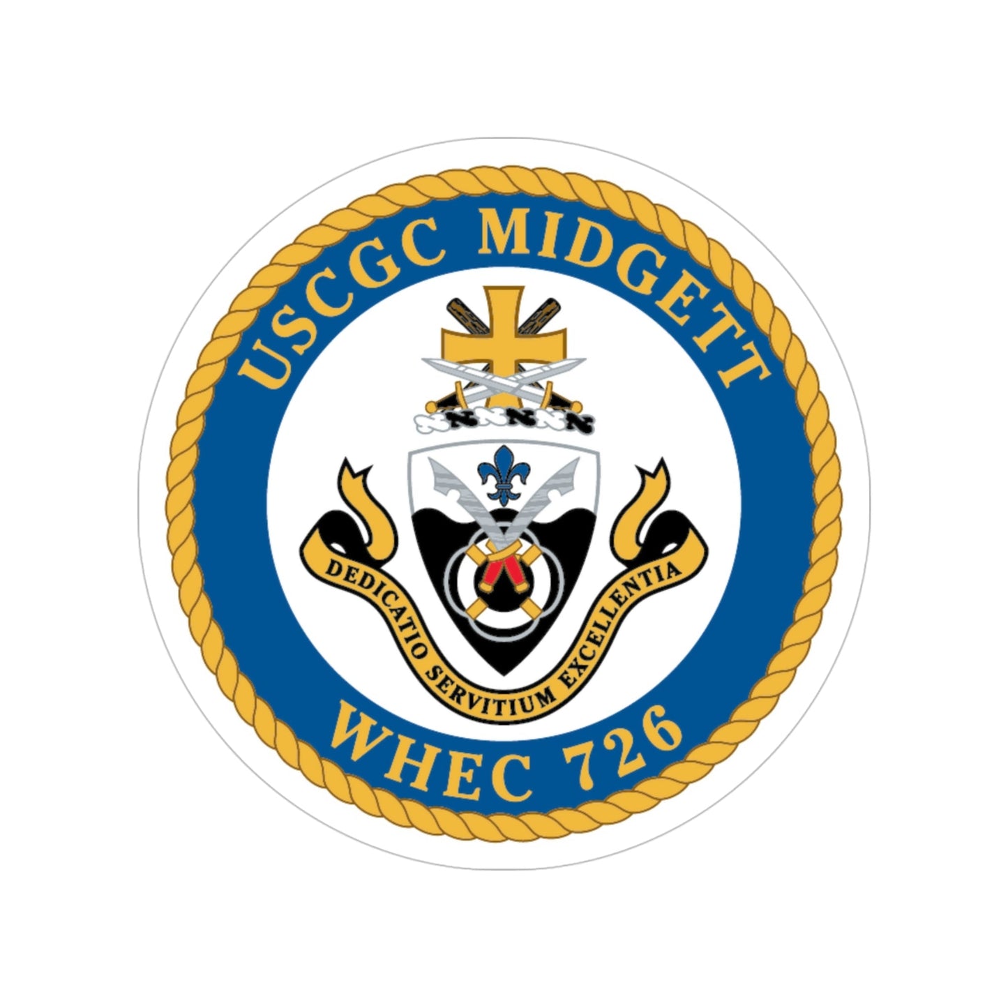 USCG Midgett WHEC 726 (U.S. Coast Guard) Transparent STICKER Die-Cut Vinyl Decal-4 Inch-The Sticker Space
