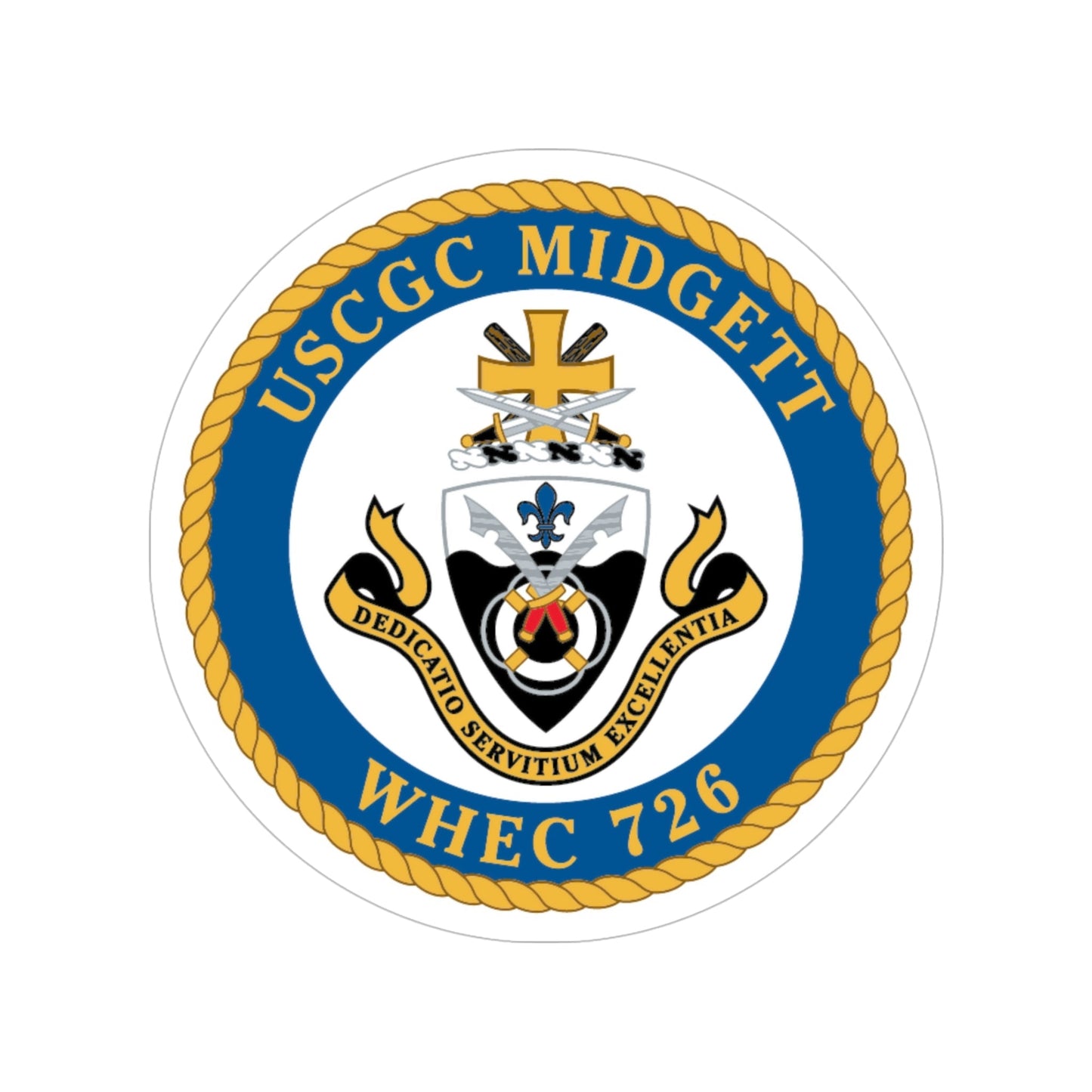 USCG Midgett WHEC 726 (U.S. Coast Guard) Transparent STICKER Die-Cut Vinyl Decal-5 Inch-The Sticker Space