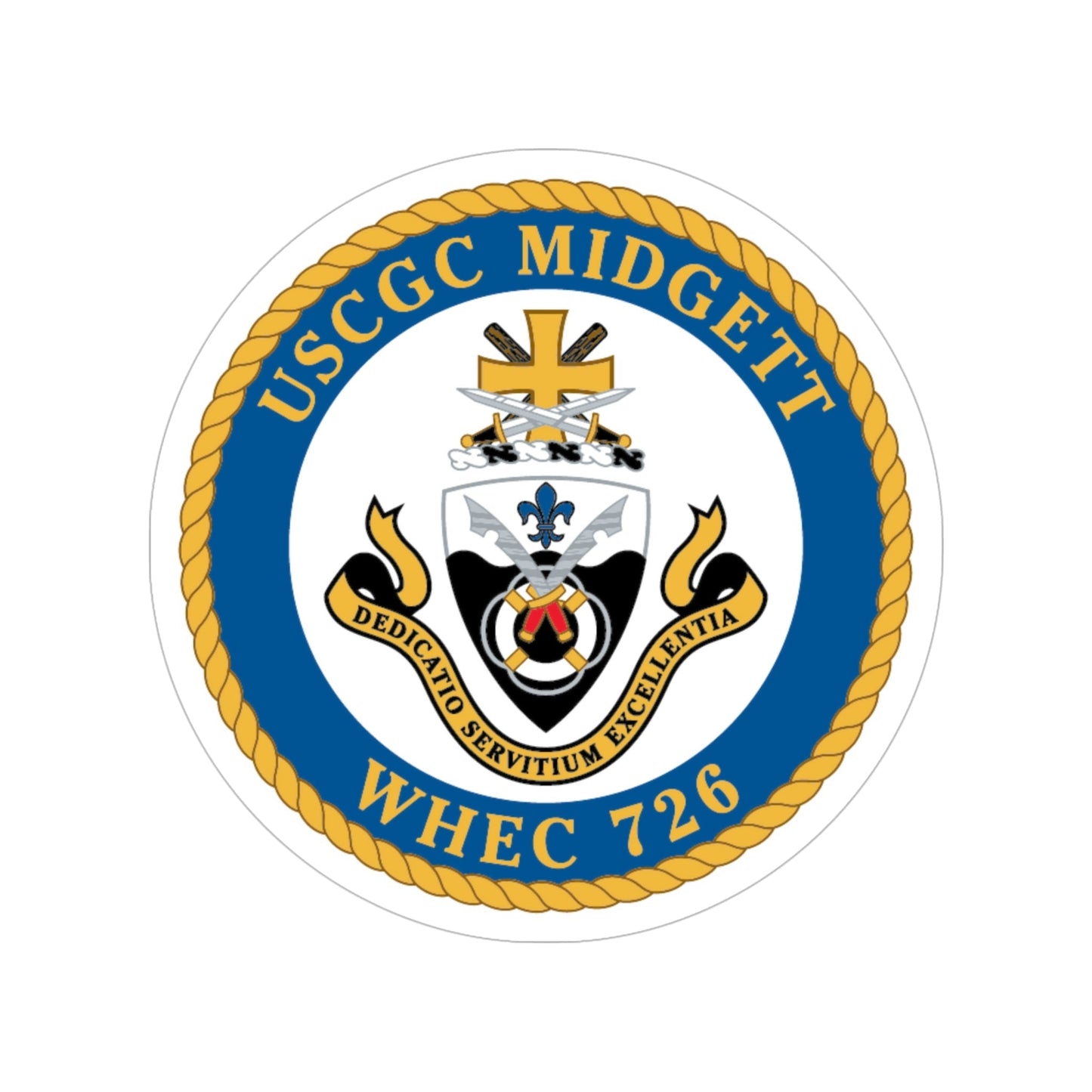 USCG Midgett WHEC 726 (U.S. Coast Guard) Transparent STICKER Die-Cut Vinyl Decal-6 Inch-The Sticker Space