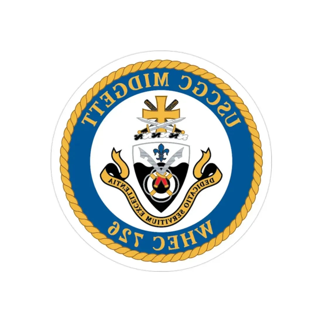 USCG Midgett WHEC 726 (U.S. Coast Guard) REVERSE PRINT Transparent Die-Cut STICKER 2 Inch Die-Cut Transparent - The Sticker Space