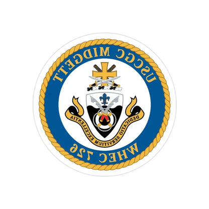 USCG Midgett WHEC 726 (U.S. Coast Guard) REVERSE PRINT Transparent Die-Cut STICKER 2 Inch Die-Cut Transparent - The Sticker Space