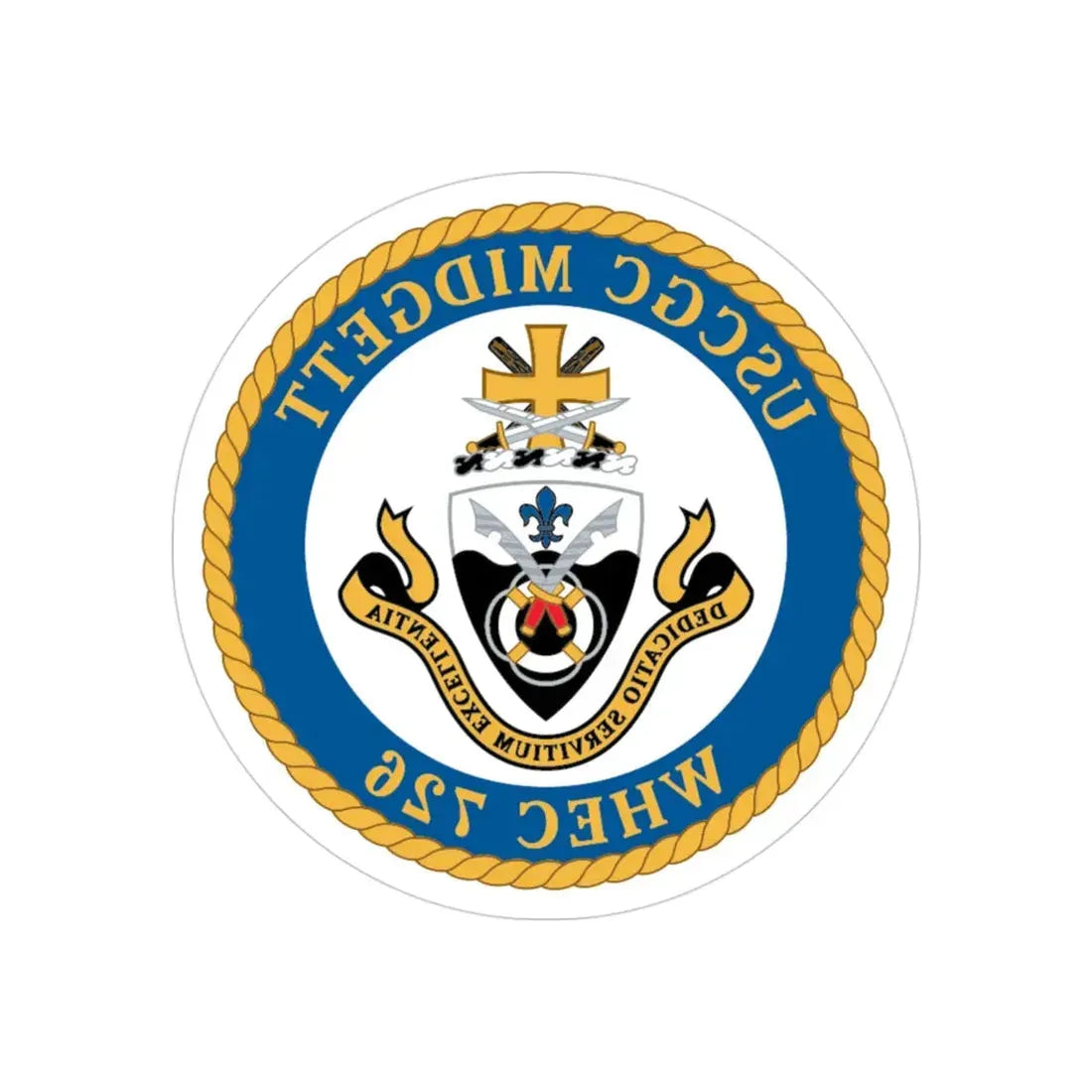 USCG Midgett WHEC 726 (U.S. Coast Guard) REVERSE PRINT Transparent Die-Cut STICKER 3 Inch Die-Cut Transparent - The Sticker Space