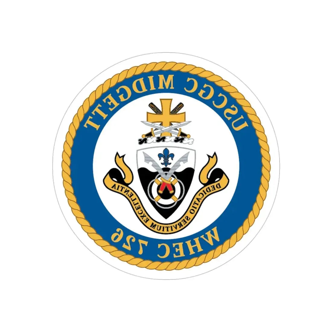 USCG Midgett WHEC 726 (U.S. Coast Guard) REVERSE PRINT Transparent Die-Cut STICKER 4 Inch Die-Cut Transparent - The Sticker Space